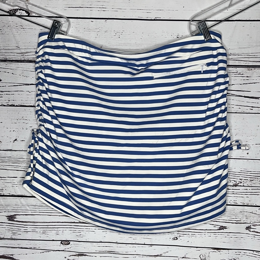 Patchington NWT Size XL Blue & White Stripe Skort - Skirt w/ Shorts - Picture 2 of 4